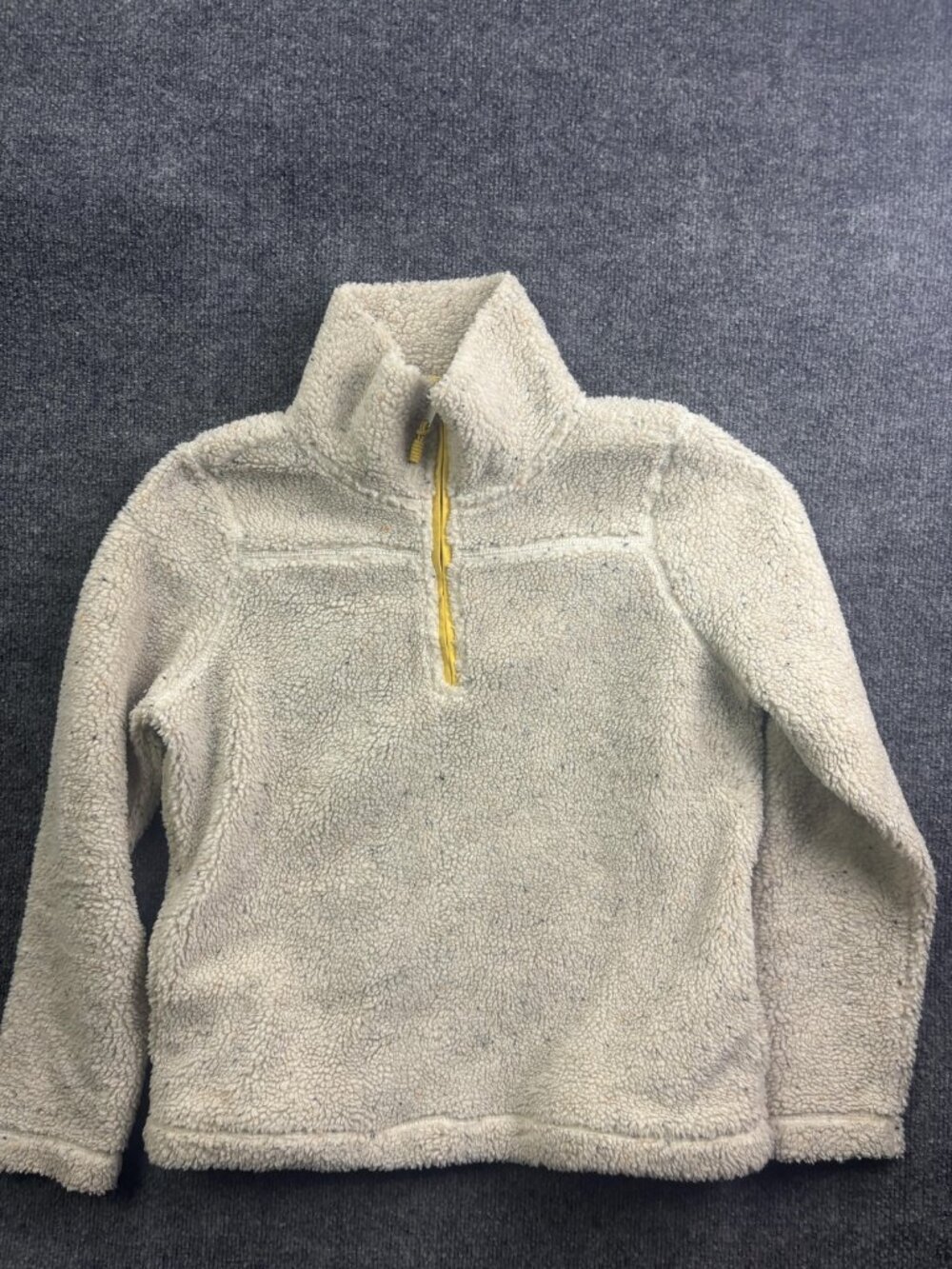 Fat Face Jacket Womens 6 White Sherpa Fleece 1/4 Zip Collared Pockets Lined